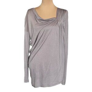 NWT Gold Hawk Tunic Top Sz.M Beige Asymmetrical Silk Bamboo Quiet Luxury Staple